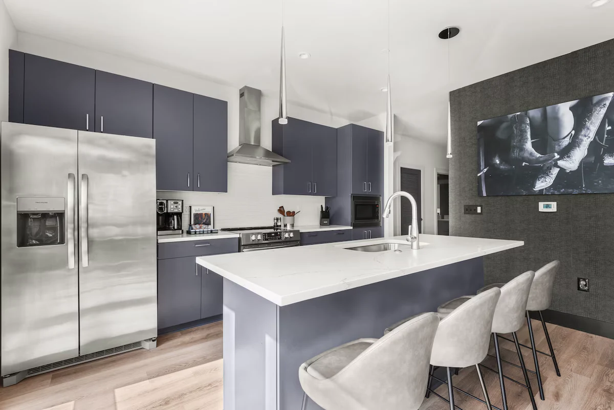 Kitchen and dining area in the condo